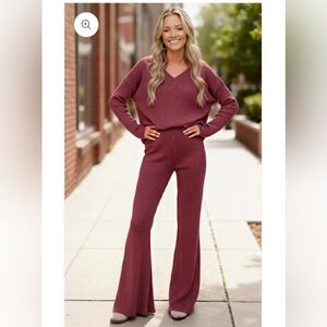 Wine Sweater Lounge Set!